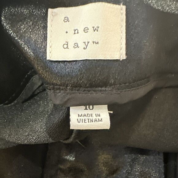 A New Day Women's 10 Straight Relaxed High Rise Satin Cargo Pants Glossy - Picture 10 of 11